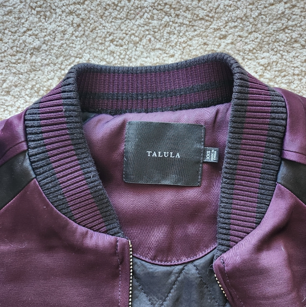 Talula Aritzia violet and black bomber jacket size XXS - Picture 2 of 8